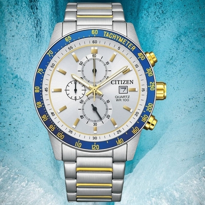 CITIZEN星辰 官方授權 Chronograph系列 三眼計時腕錶 AN3686-53A 母親節 禮物