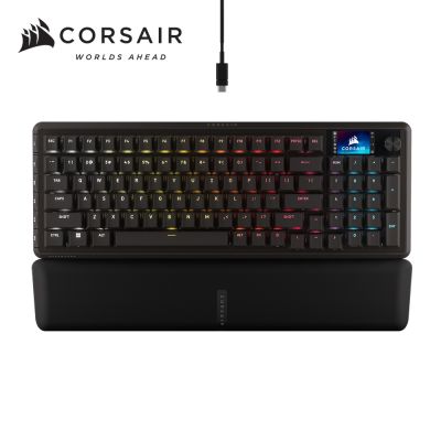 海盜船Corsair VANGUARD 先鋒者 LCD RGB機械鍵盤【MLX觸感黃軸 | 黑．英文】