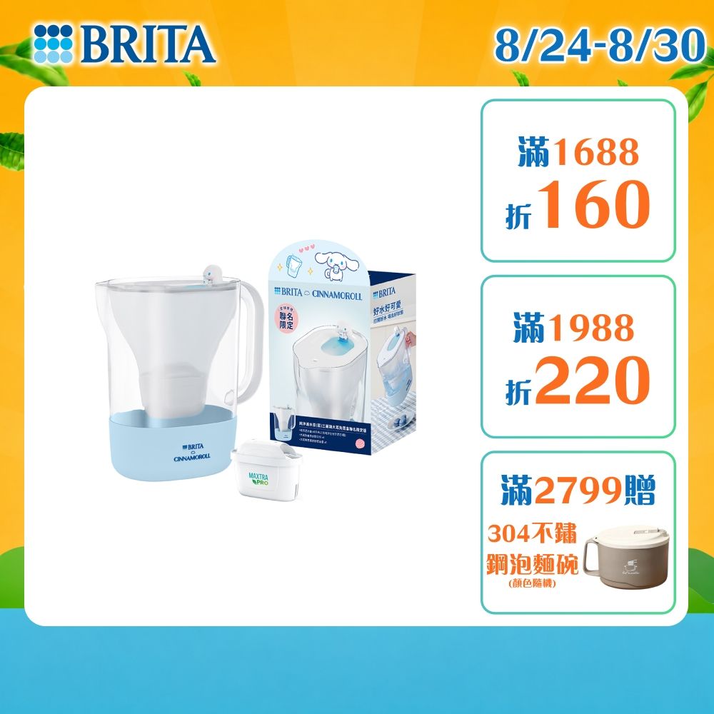 【BRITA官方】 Style永續純淨濾水壺(藍)一壺一芯+配件(大耳狗)