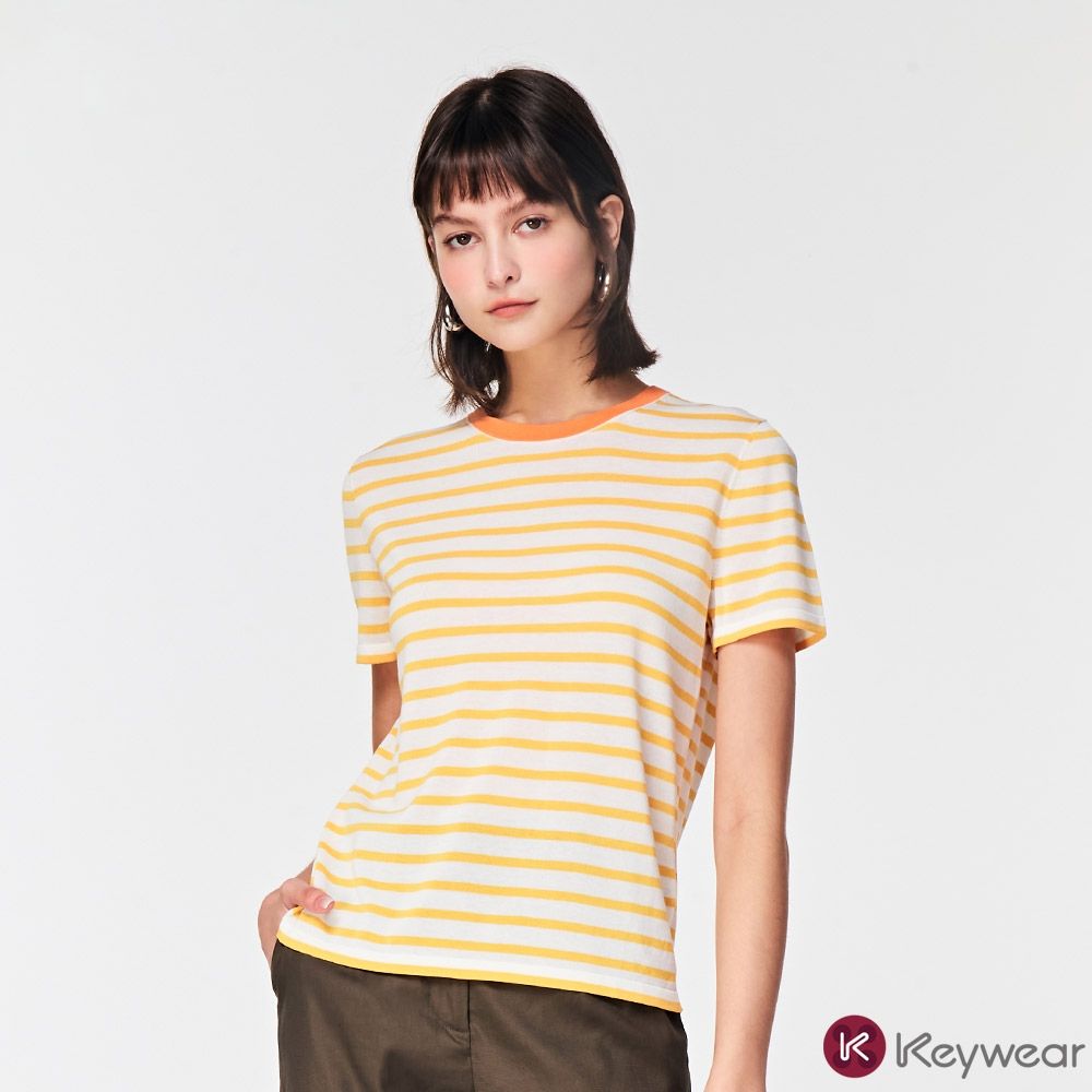 KeyWear奇威名品 百搭小爽T-橘黃色