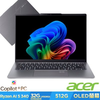 Acer 宏碁 Swift Go SFG14-64-R2L5 14吋輕薄筆電(R5-340/32GB/512GB/Win11)