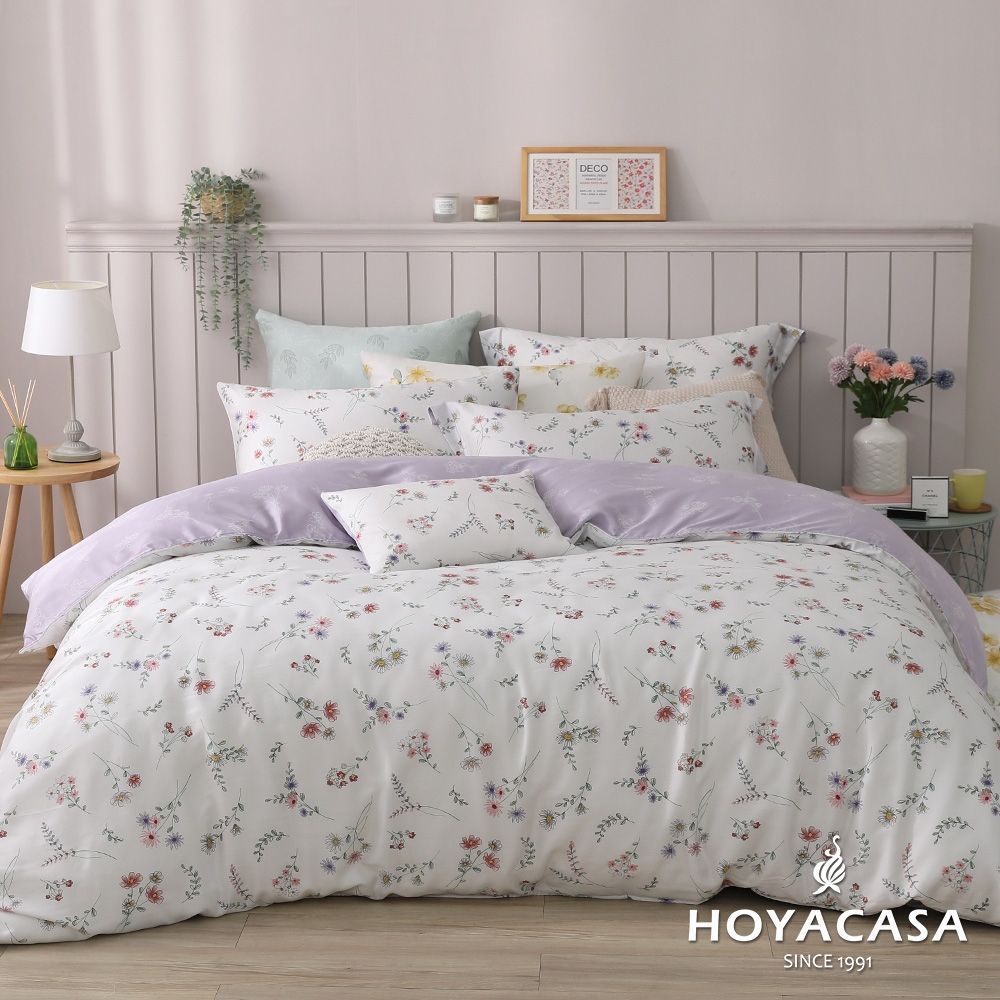 HOYACASA 60支抗菌天絲兩用被床包組(雙人/加大)-多款任選 (艾薇兒)