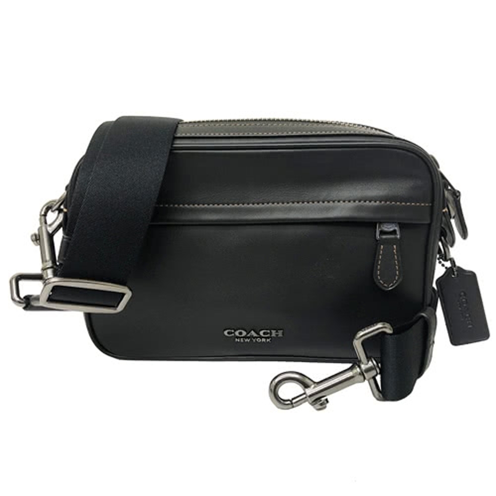 COACH 中性男款全牛皮小斜背包郵差包(黑) | 其他皮件| Yahoo購物中心