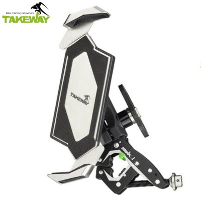 台灣製TAKEWAY機車手機架黑隼Z手機座+極限運動夾鉗具HAWK1-PH05(標準防盜版)摩托車重機夾具-重車教士推薦(非ANV磁浮減震版)
