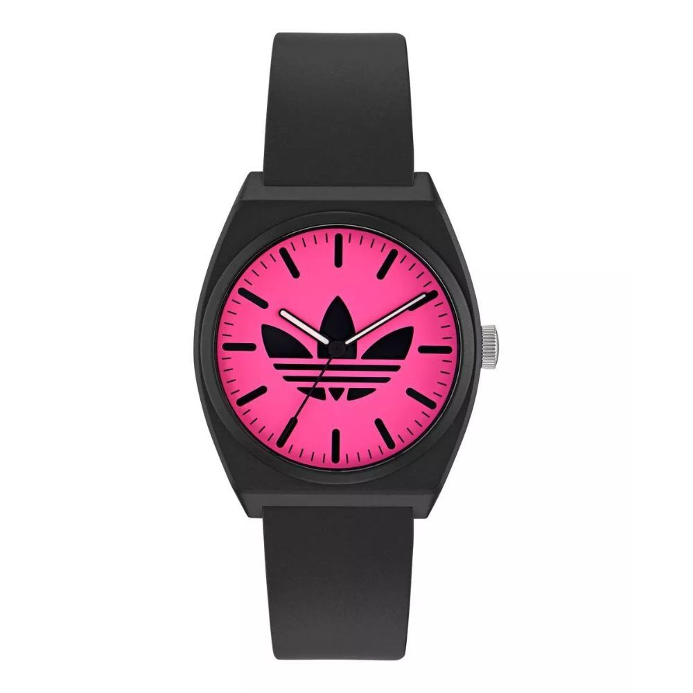 ADIDAS 愛迪達 Project Two 樹脂錶帶_AOST25548_黑X螢光粉_38mm