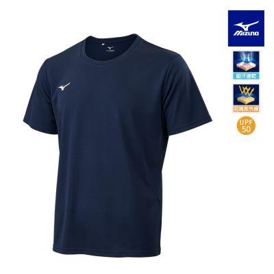 MIZUNO美津濃 LOGO短袖T恤上衣 深丈青 32TAC01114