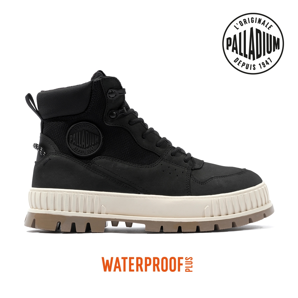 PALLADIUM PALLASHOCK WPN ZIP厚底巧克力橘標防水靴/防水鞋/休閒鞋-男鞋/女鞋-黑/白 (黑色系)