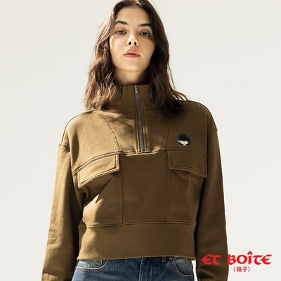 ET BOîTE 箱子 BLUE WAY – LIZ半開襟拉鍊工裝短版長TEE