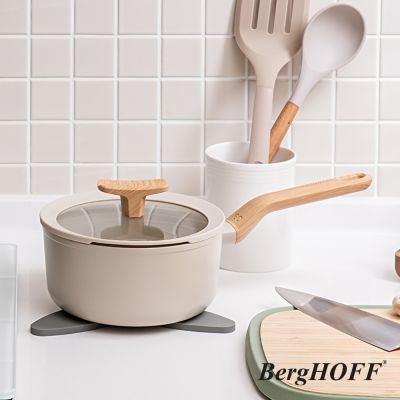 BergHOFF貝高福 Balance陶瓷塗層不沾鍋單柄含蓋湯鍋18cm-象牙白(BHBL-S18-IV)