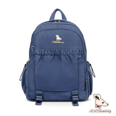 B.S.D.S冰山袋鼠 - 濃情札記 - 伸縮造型附插袋後背包 - 寶藍色【V1224B】
