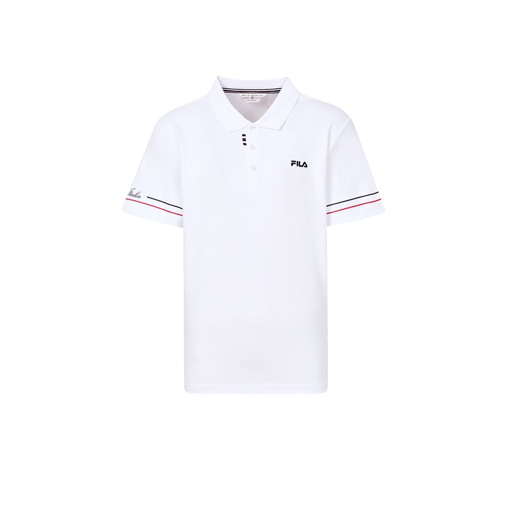 FILA 男短袖POLO衫-白色 1POA-1703-WT