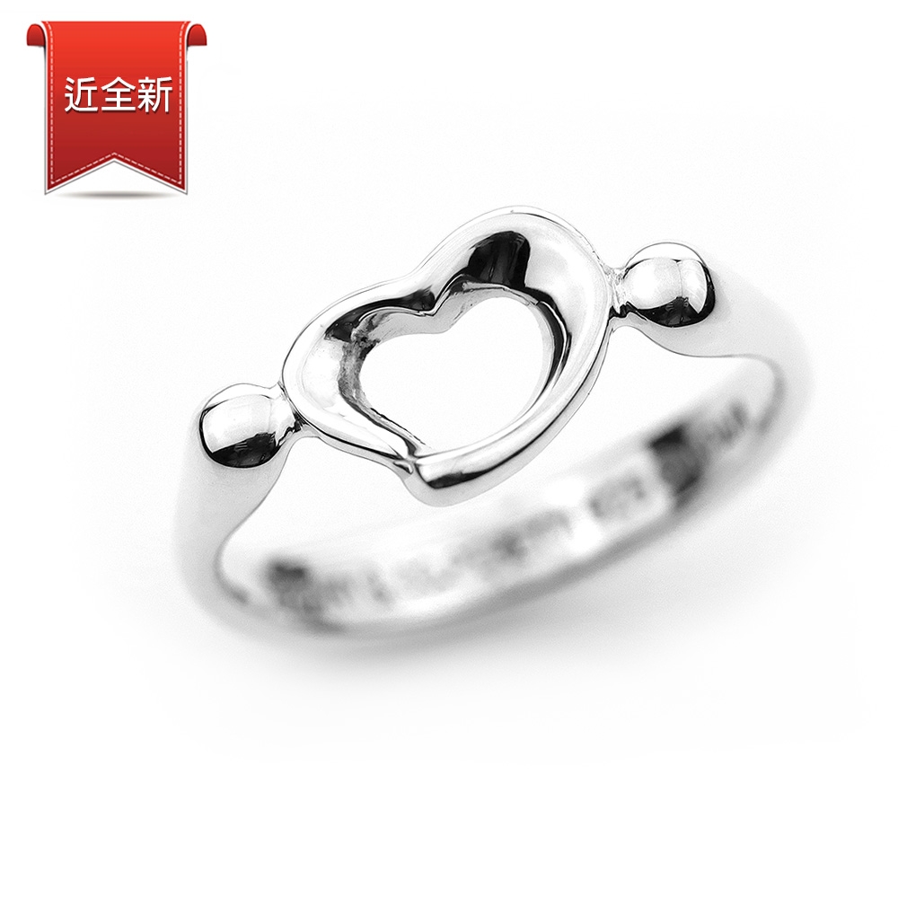 (近新品) Tiffany&Co. 蒂芙尼 鏤空愛心925純銀戒指