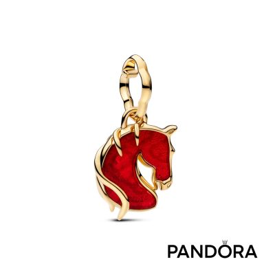 【Pandora官方直營】駿馬迎福 Murano 琉璃吊飾-鍍14k金