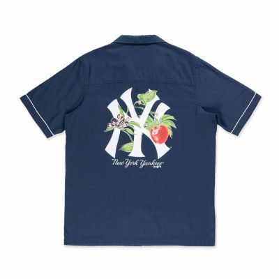 NEW ERA 男女 短袖襯衫 HARVEST MERCH 紐約洋基 海邊藍 NE14701116