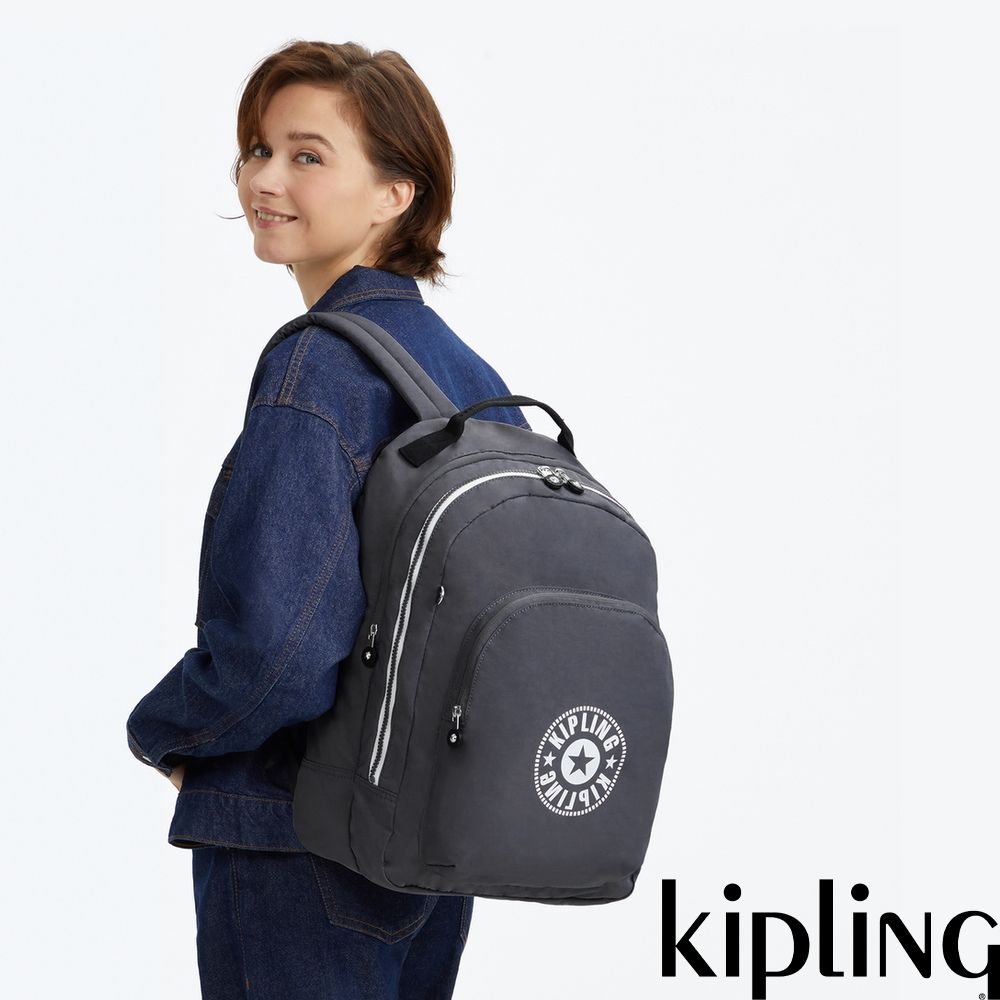 Kipling (網路獨家款)月光灰簡約後背包-CURTIS XL