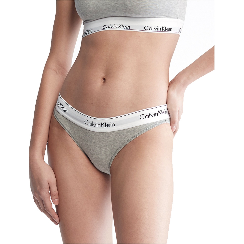Calvin Klein Modern Cotton 棉質寬腰帶 丁字褲/三角褲/CK內褲-多款任選 (三角褲-灰色)