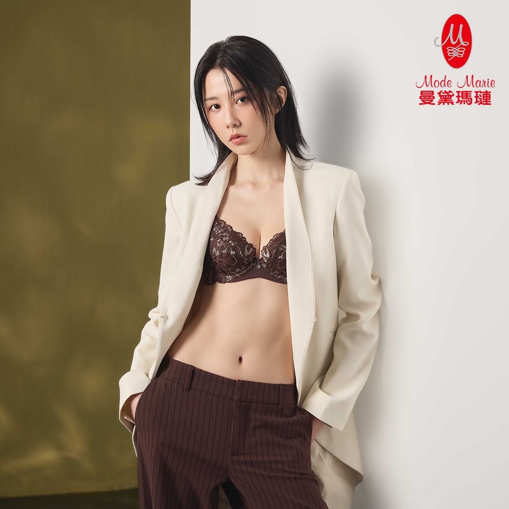 【曼黛瑪璉】 雙弧集中飽滿內衣 D-E85罩杯(深焙棕)
