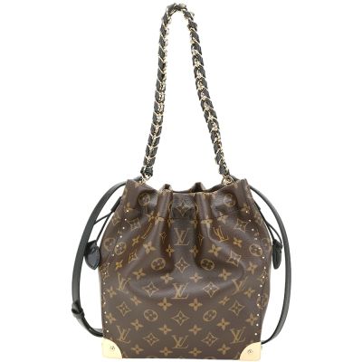 Louis Vuitton LV路易威登 M28515 Noe Trunk PM Monogram經典牛皮帆布兩用水桶包(咖啡x黑色)