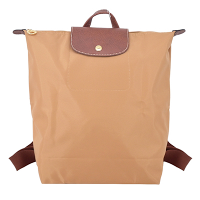 LONGCHAMP LE PLIAGE系列再生尼龍摺疊後背包(中/小鹿棕)