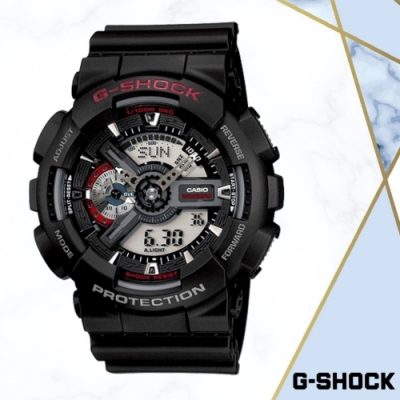 CASIO卡西歐G-SHOCK運動雙顯錶(GA-110-1A)黑色/55mm