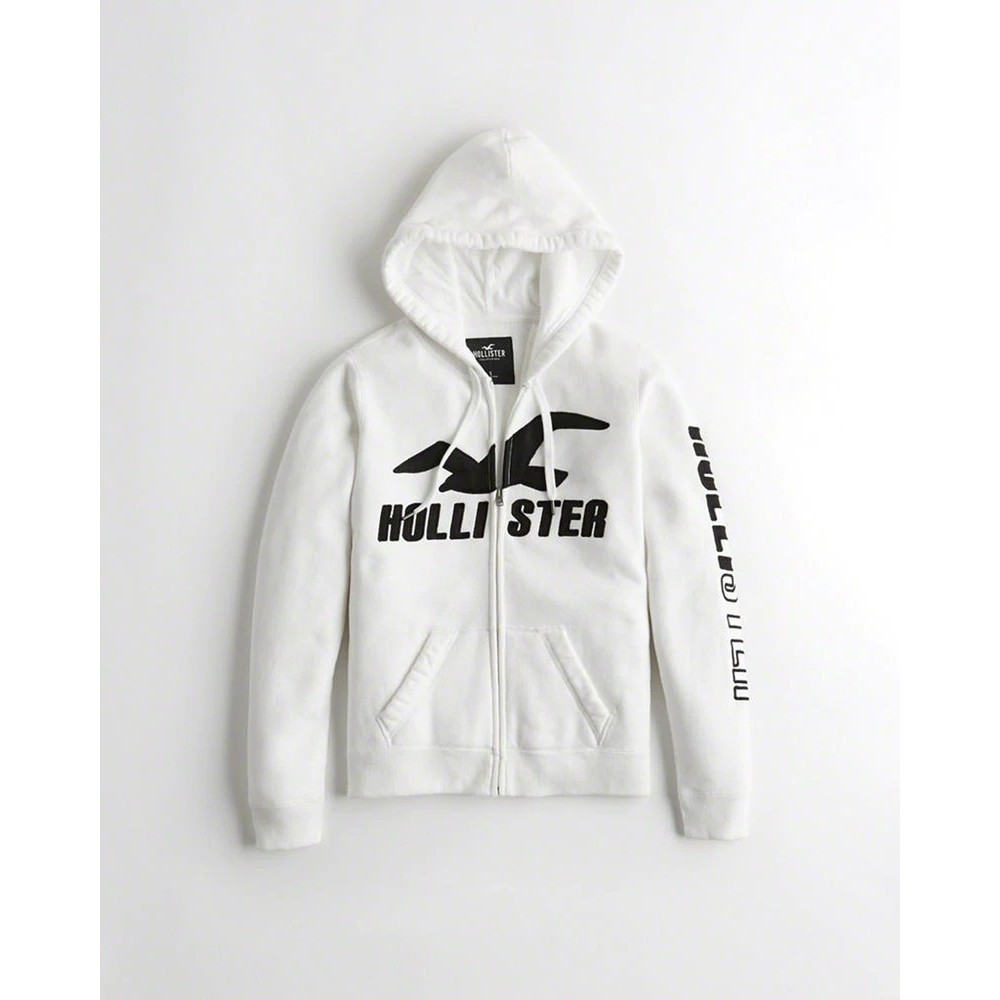 Hollister HCO 長袖 女 帽T  白色 0683