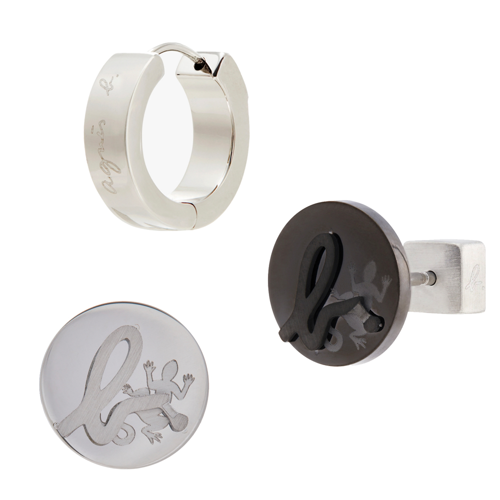 agnes b. 男款logo單耳耳環(多款) | 飾品| Yahoo購物中心