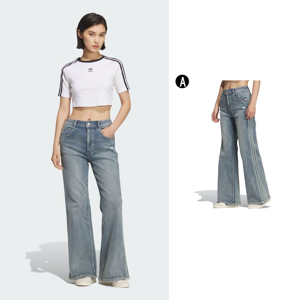【Adidas 愛迪達】CRFT FLAIR PANT 水洗喇叭褲 牛仔褲 女 A-KT3173 (A 女款-KT3173)