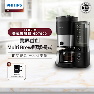 Philips 飛利浦 全自動雙研磨美式咖啡機 HD7900