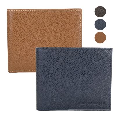 LONGCHAMP Foulonne 專櫃$5,400 牛皮對折短夾均一價
