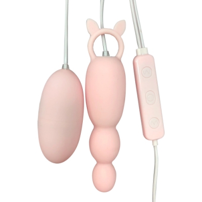 跳蛋 按摩器 自慰蛋 情趣 情趣用品 成人用品 【情趣職人】跳蛋+後庭拉珠 20段變頻 二合一跳蛋 USB直插