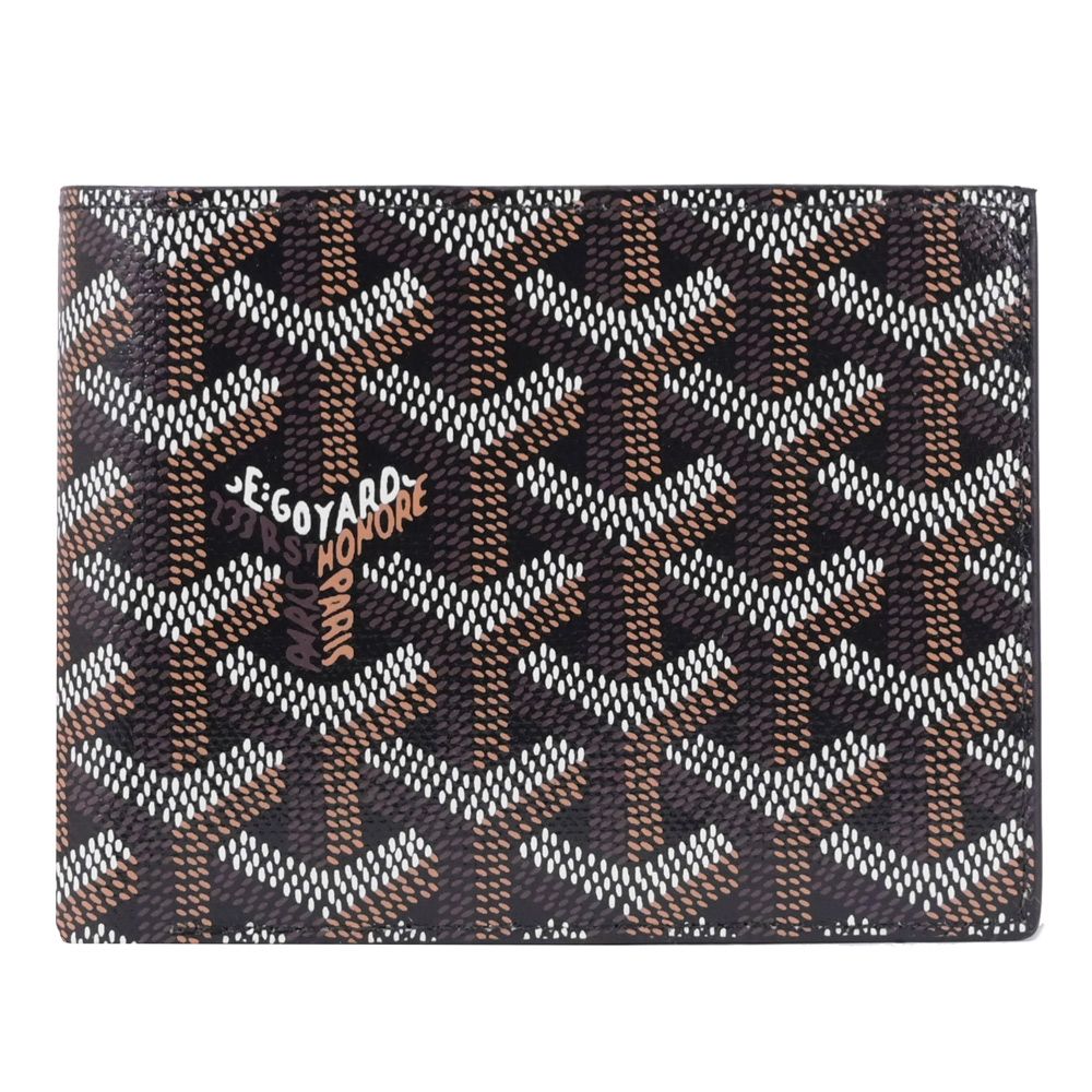 GOYARD Victoire 印花皮革對開八卡短夾(咖/黑)