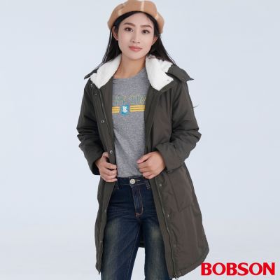 【BOBSON】女款鋪棉風衣長版外套 (84101-46)