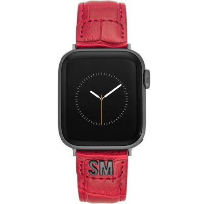 STEVE MADDEN Apple Watch 錶帶  C字皮錶帶-緋紅壓紋皮革質感錶帶