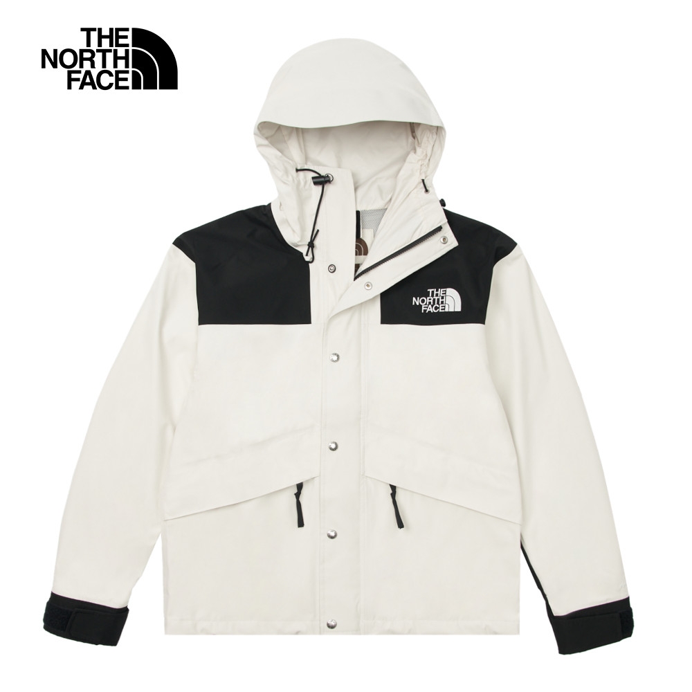 The North Face 官方旗艦【經典ICON】北面男款米白色防水透氣舒適連帽