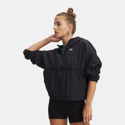 【UNDER ARMOUR】UA 女 Rival Woven Bungee 連帽外套 6010942-001