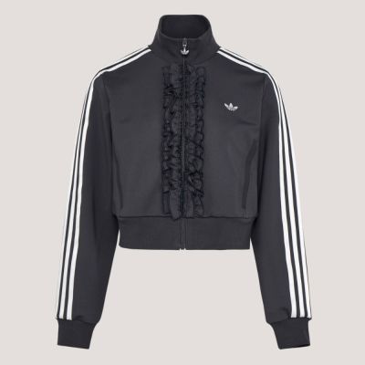 Adidas 愛迪達 Track Top KU9387 女 立領外套 運動外套 休閒穿搭 黑 亞版 荷葉邊