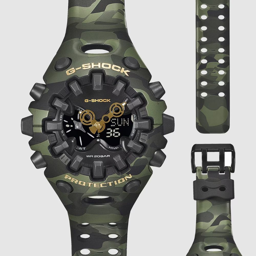 CASIO卡西歐G-SHOCK 迷彩時尚街頭風格耀眼金色X迷彩GA-V01CMG-3A_58