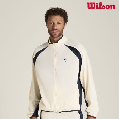 【Wilson威爾森】Classic Warm-Up Jacket Seedpearl 男款 服飾 外套 米色 WN00078T004001