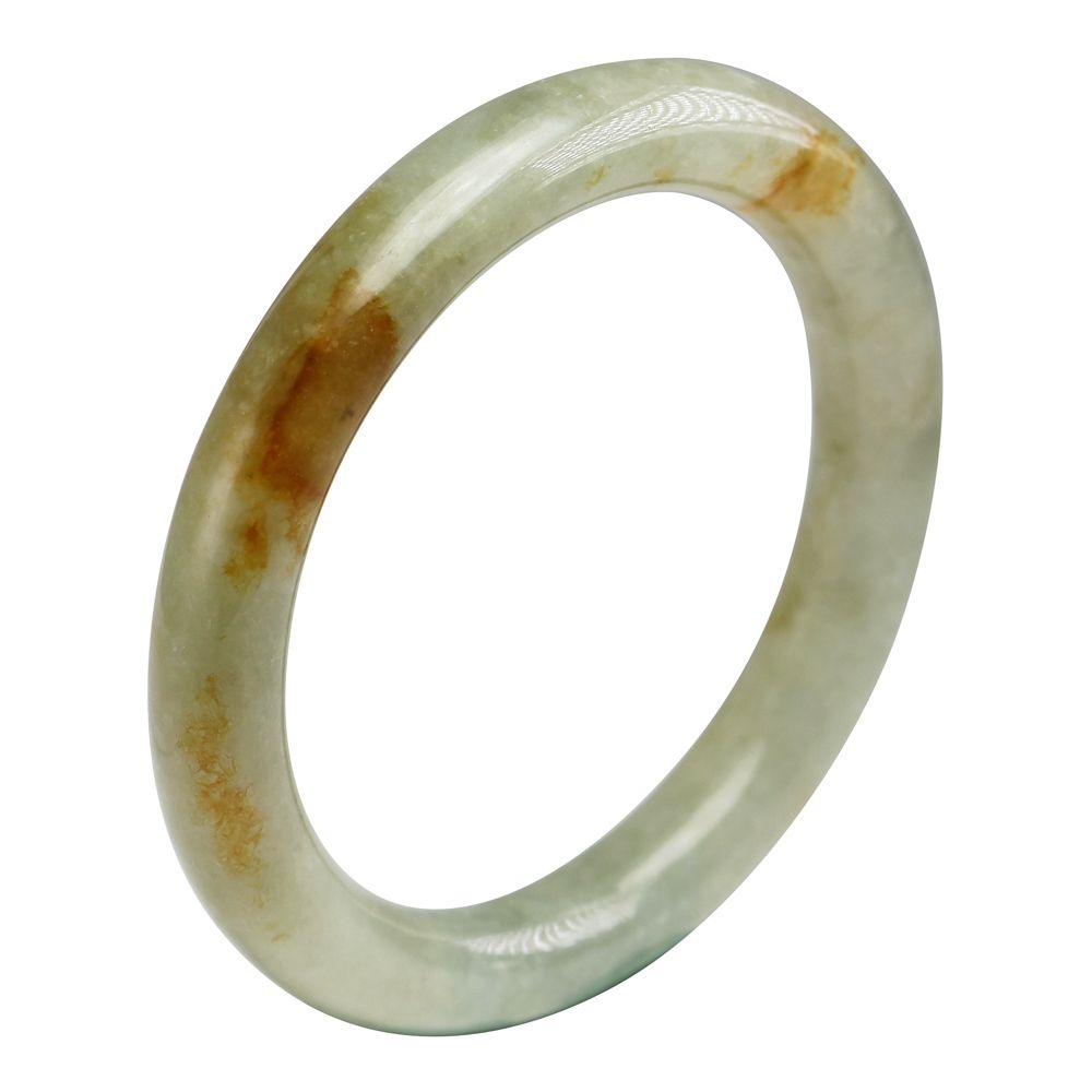 漢石齋】天然翡翠A貨圓條手鐲玉鐲冰糯種黃翡(手圍18/ 版寬9.9mm) | 漢