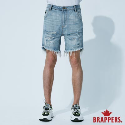 BRAPPERS 男款 HM-中腰系列-全棉五分垮褲-淺藍