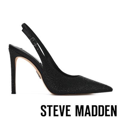 STEVE MADDEN-滿版璀璨水鑽尖頭繫帶高跟鞋TREMBLE-黑色
