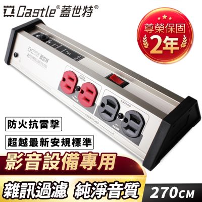 Castle 蓋世特 【四代升級版】電源淨化濾波轉接器-8座3孔 (OH-T8B IV)-極光鈦