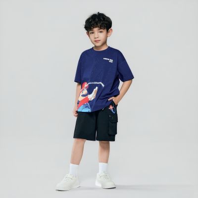 GIORDANO 童裝彈力印花短褲 超級瑪利歐銀河電影版系列