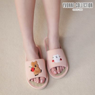 YVONNE 以旺傢飾 DINOTAENG | 櫻桃藺草室內拖鞋-粉橘（M/L）