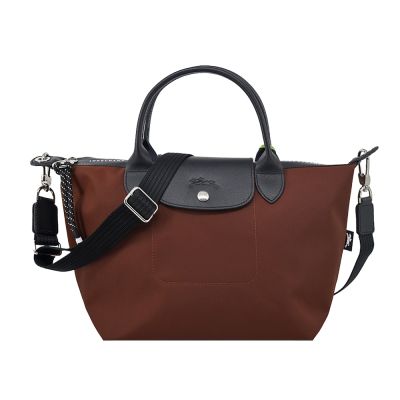 LONGCHAMP LE PLIAGE ENERGY系列再生尼龍短把手提/斜背兩用包(小/可可)