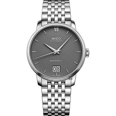 MIDO 美度 官方授權 BARONCELLI 永恆 III 大日期機械錶 開學換新季 送禮推薦-40mm M0274261108800