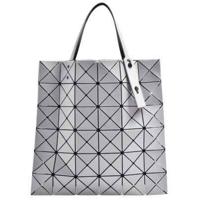 ISSEY MIYAKE 三宅一生BAOBAO霧面透光幾何方格6X6手提包(淺灰色)