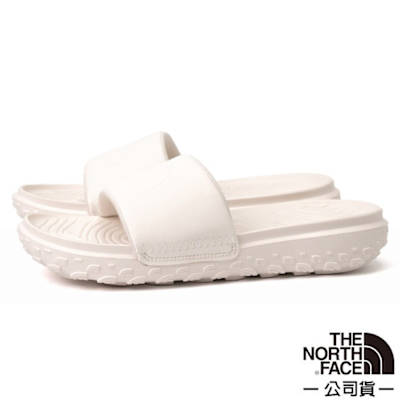 【The North Face】女 NEVER STOP CUSH SLIDE 品牌LOGO輕便拖鞋.沙灘鞋 8A99-WID 米白