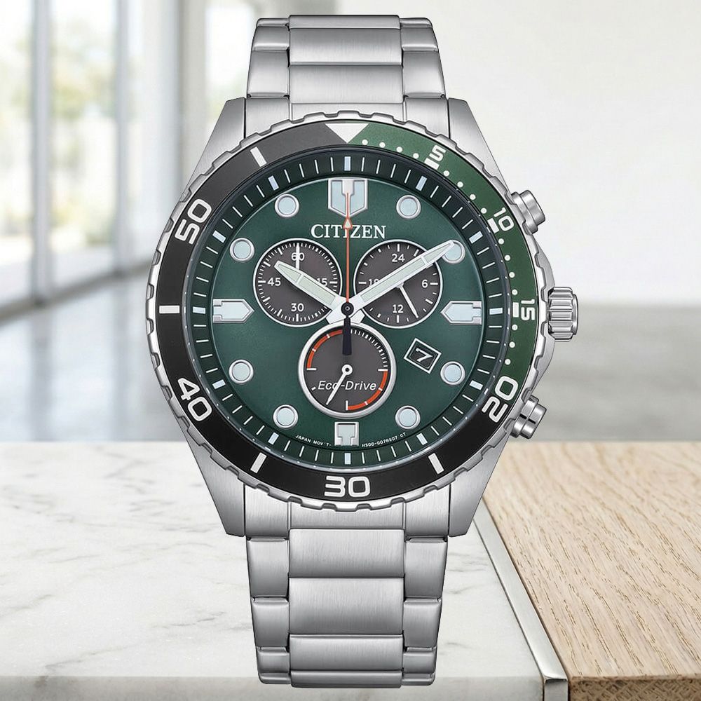 CITIZEN星辰 Chronograph系列 光動能 時尚計時腕錶 開學季 禮物 送禮 43mm/AT2561-81X