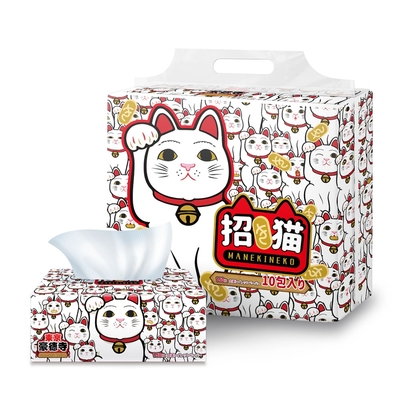 【東京豪德寺】招財猫日式抽取式衛生紙（150抽x80包/箱）